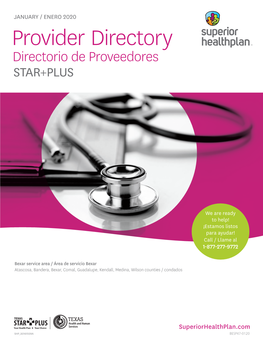 Provider Directorydirectory Directoriodirectorio De De Proveedores Proveedores STAR+PLUSSTAR+PLUS
