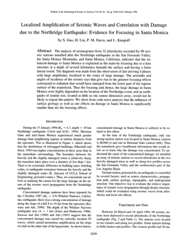 Localized Amplification of Seismic Waves and Correlation with Damage Due to the Northridge Earthquake: Evidence for Focusing in Santa Monica