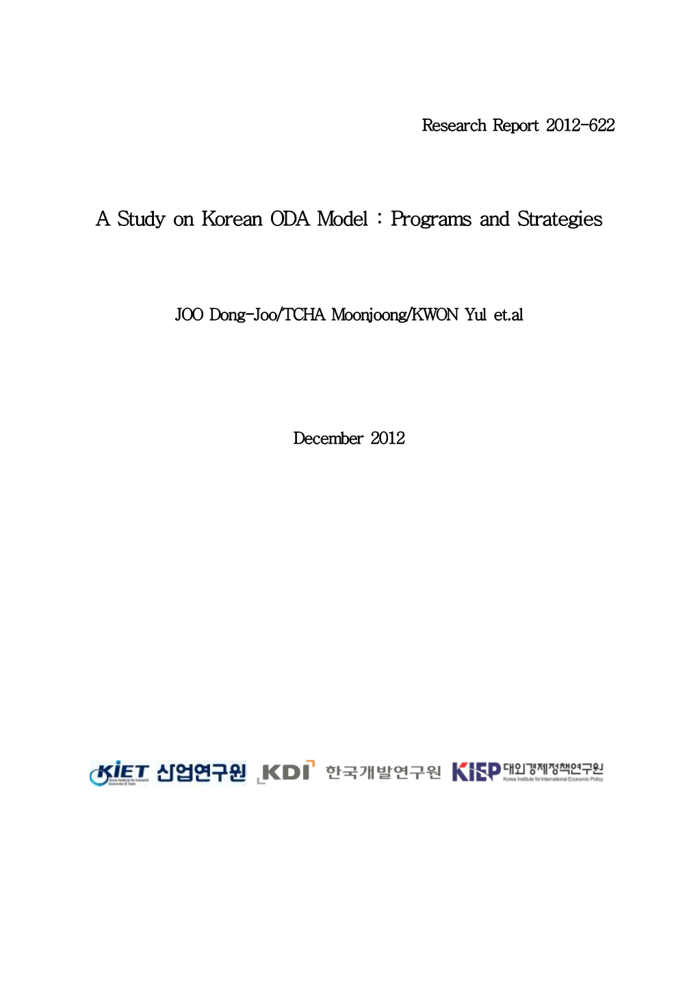 A Study on Korean ODA Model : Programs and Strategies