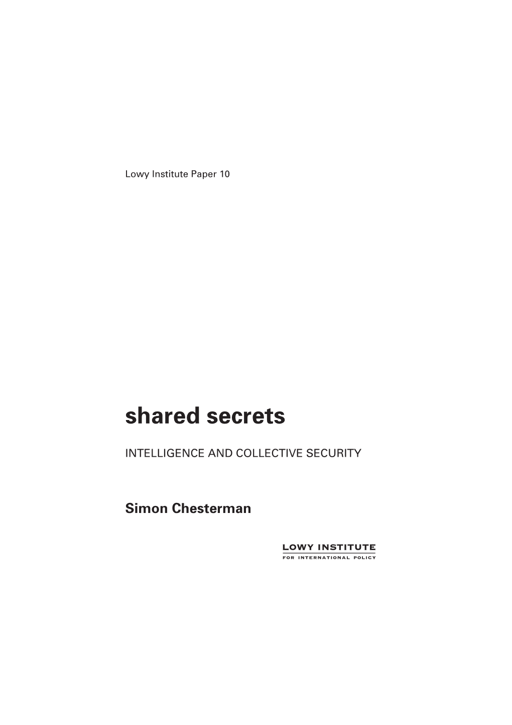 Shared Secrets