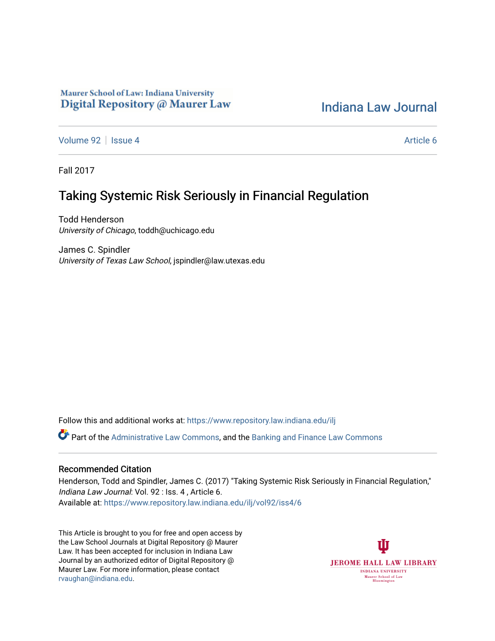 Taking Systemic Risk Seriously in Financial Regulation
