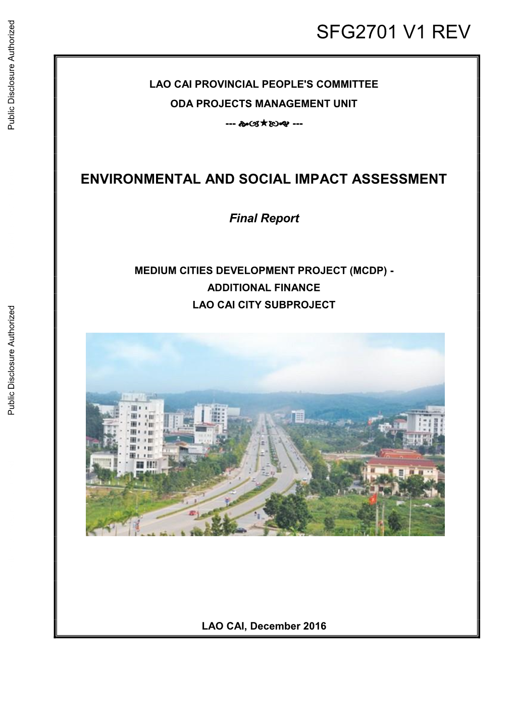 Medium Cities Development Project : Environmental Assessment