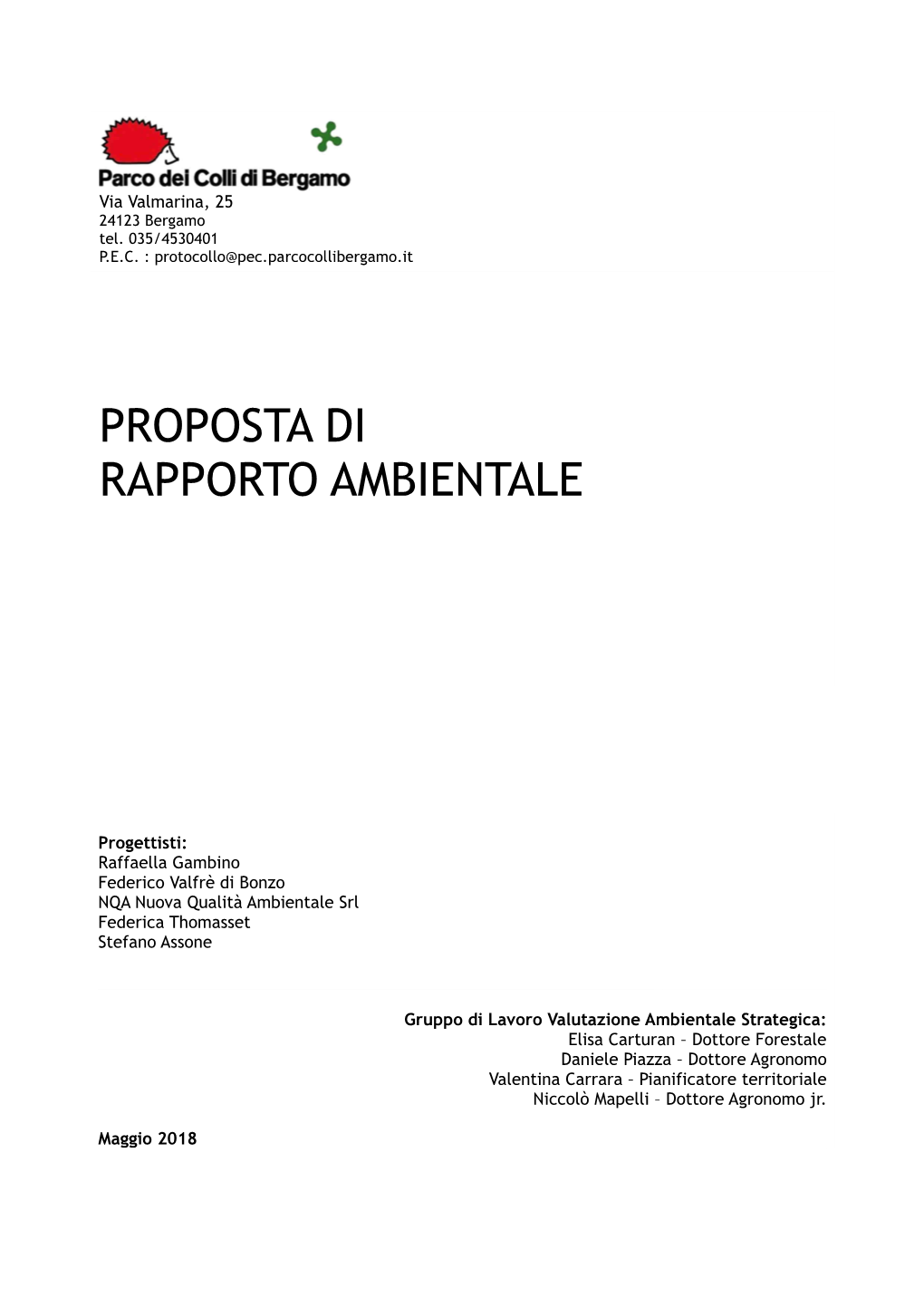 Proposta Di Rapporto Ambientale