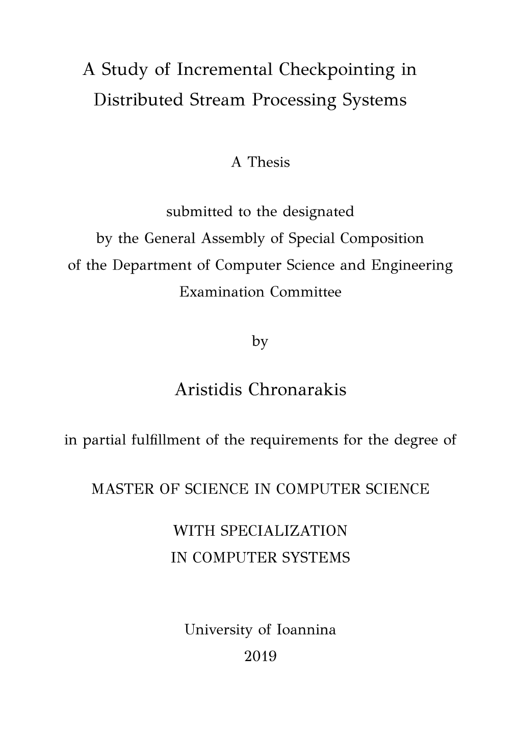 A Study of Incremental Checkpointing in Distributed Stream Processing Systems