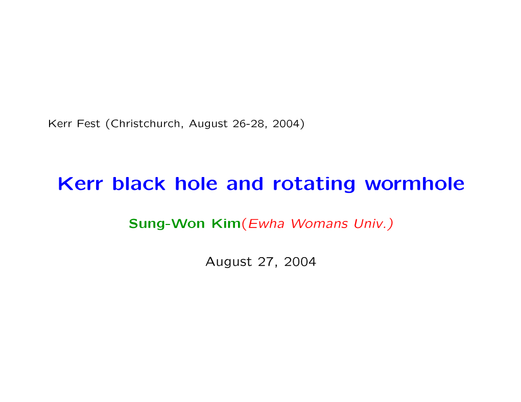 Kerr Black Hole and Rotating Wormhole