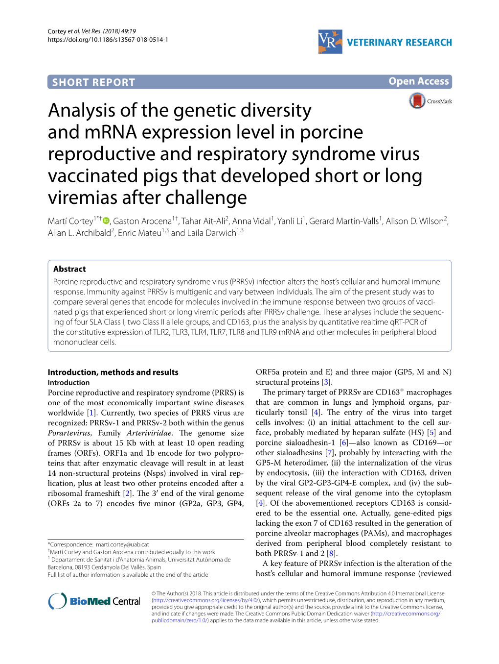 Analysis of the Genetic Diversity and Mrna Expression Level in Porcine