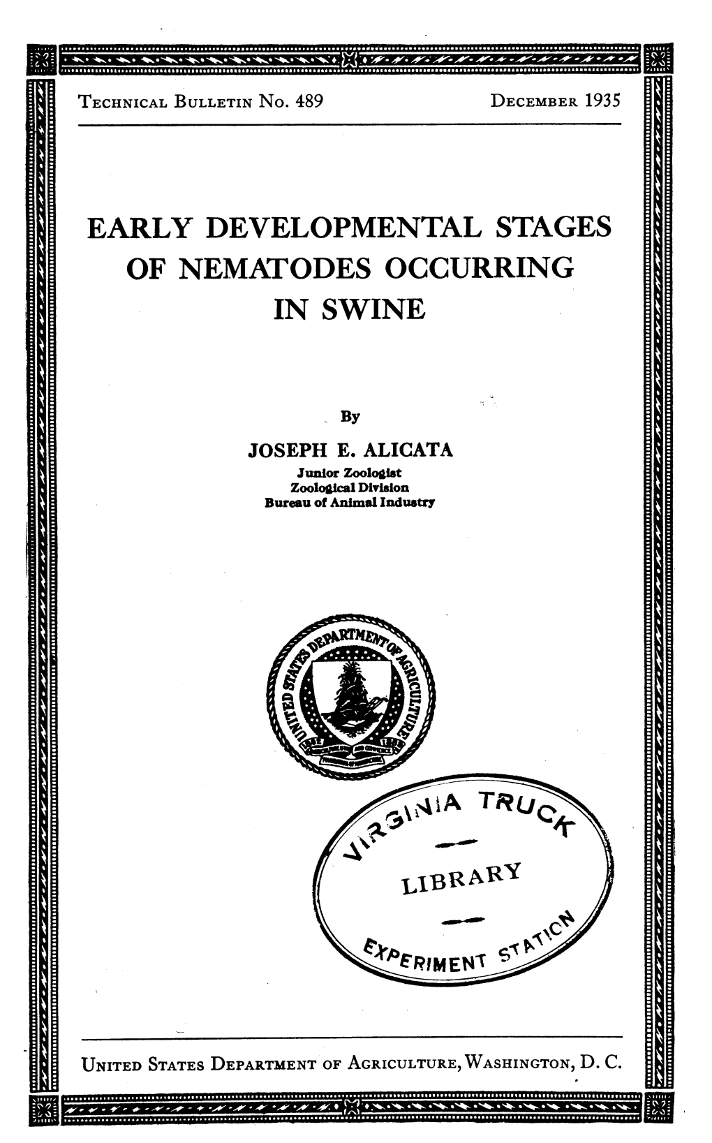 Early Developmental Stages of Nematodes Occurring in Swine