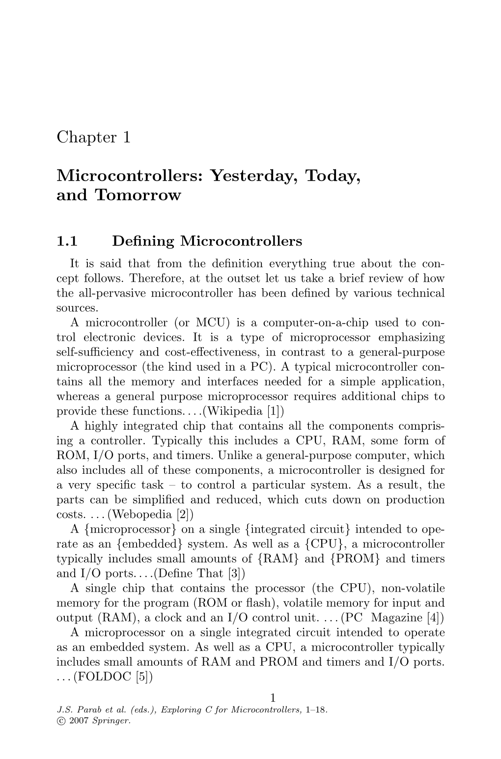 Chapter 1 Microcontrollers