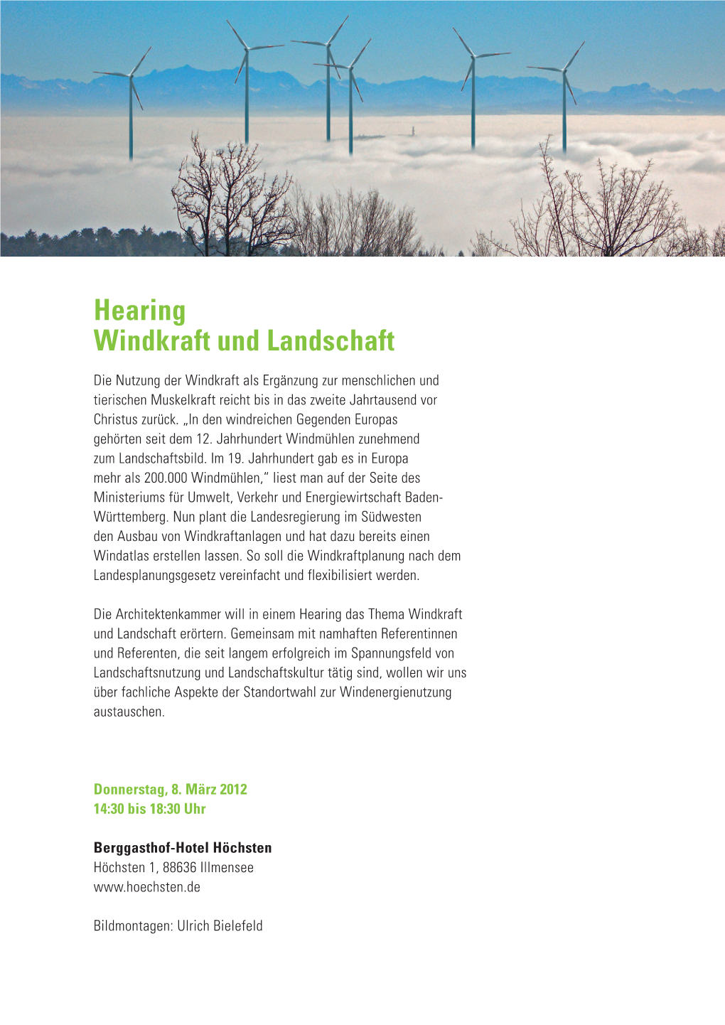 Hearing Windkraft Und Landschaft