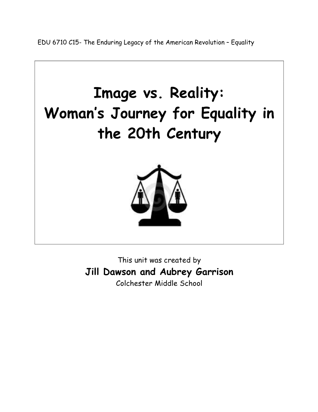 Woman's Journey for Equality in the 20Th Century