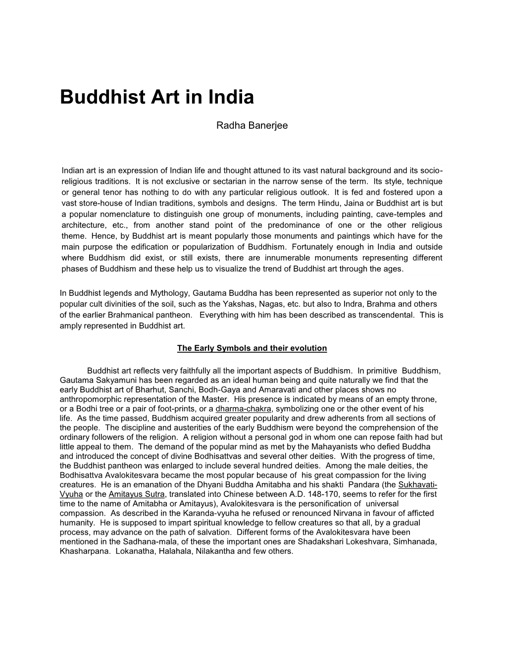 Buddhist Art in India