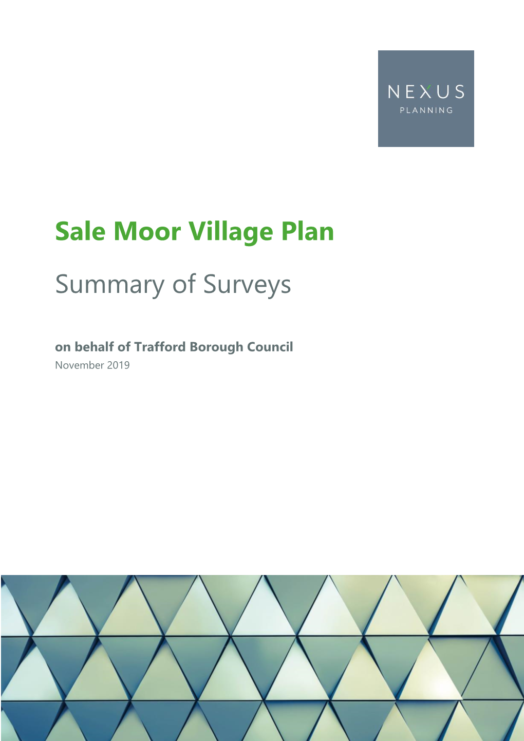 Sale Moor Village Plan Summary of Surveys