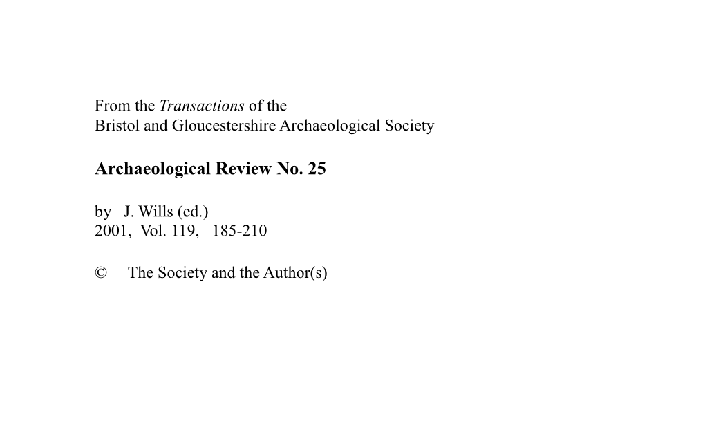 Archaeological Review No. 25 by J