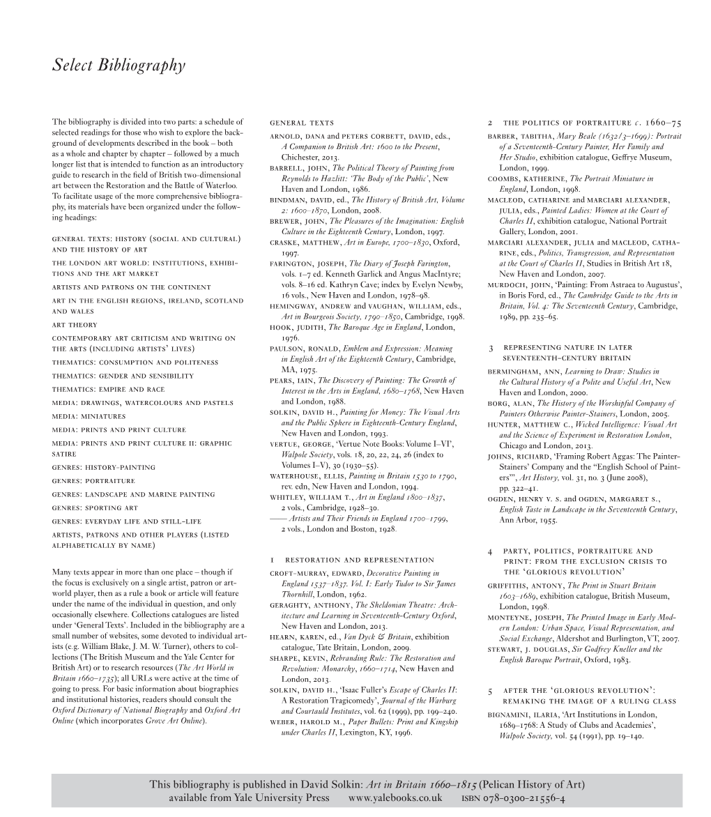 Select Bibliography