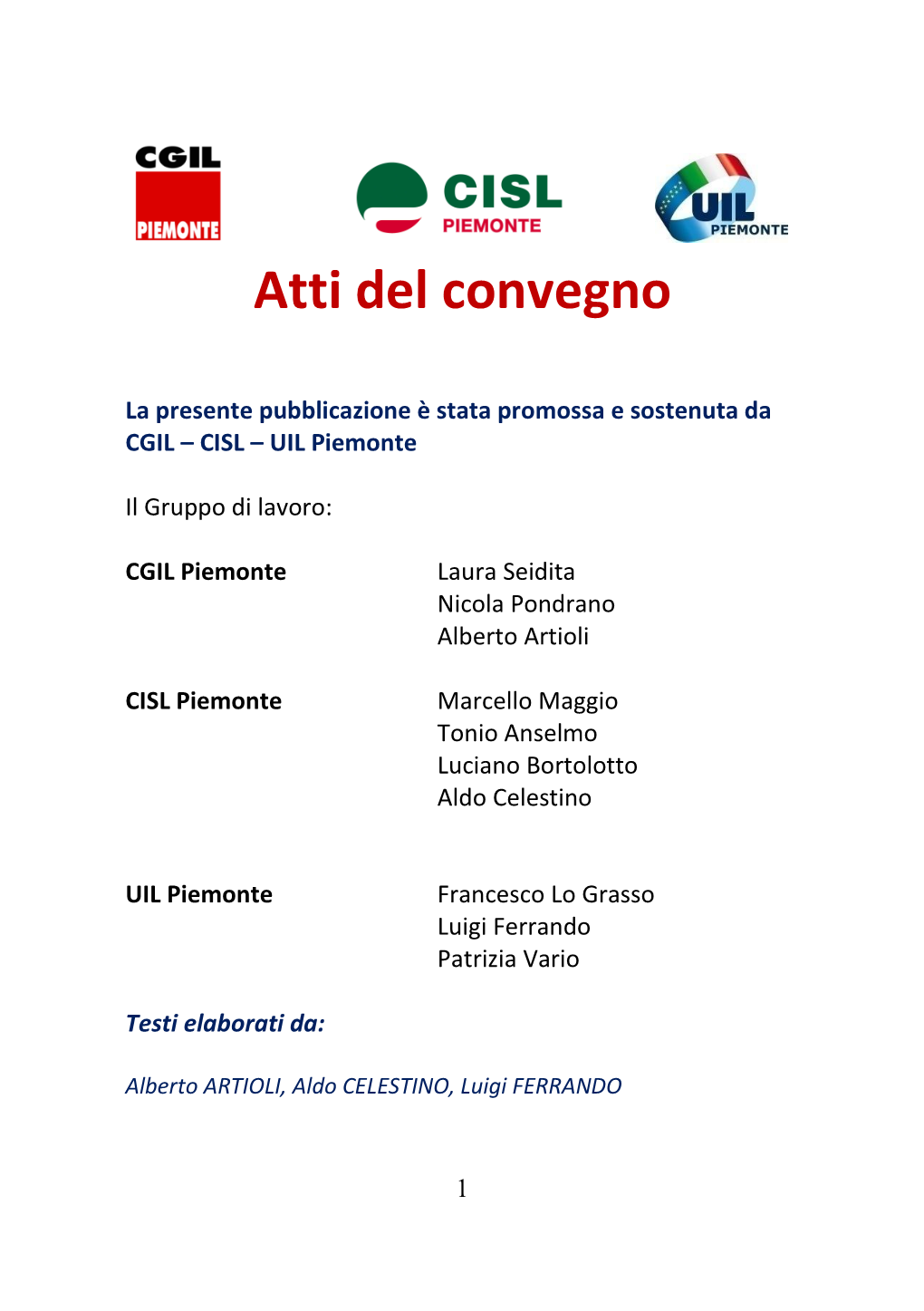 Atti Del Convegno