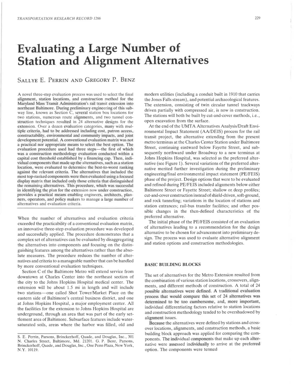 Evaluating a Large Number of Station and Alignment Alternatives