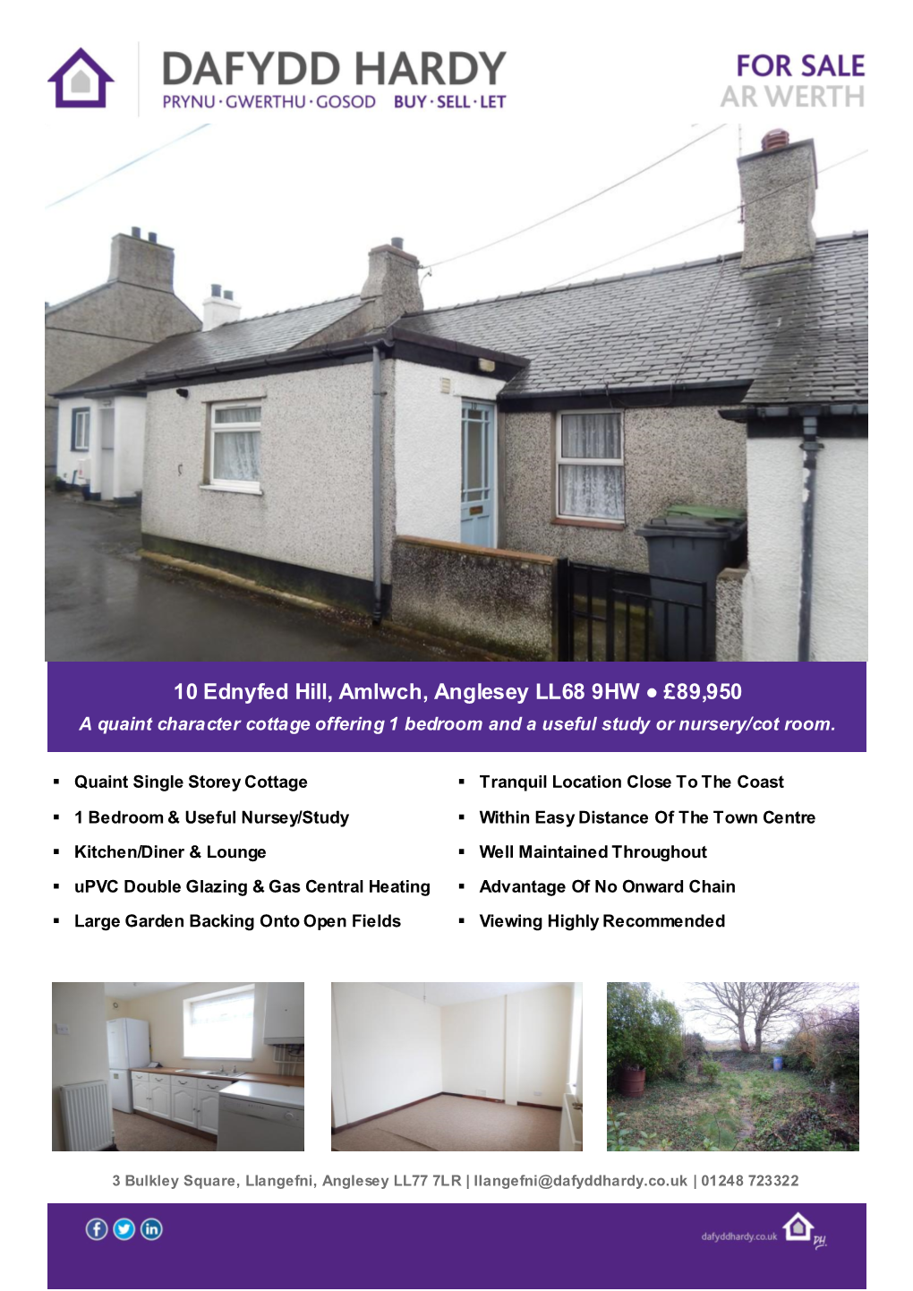 10 Ednyfed Hill, Amlwch, Anglesey LL68 9HW £89,950