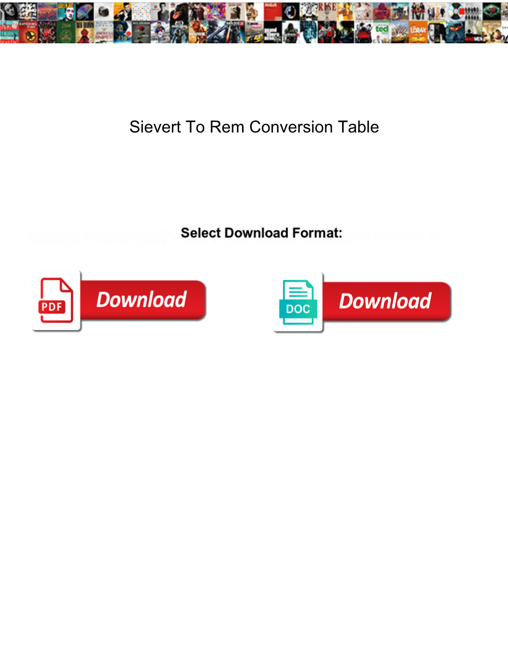 Sievert to Rem Conversion Table