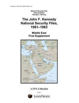 The John F. Kennedy National Security Files, 1961–1963