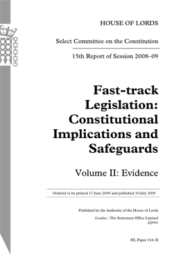 Fast-Track Legislation: Constitutional Implications and Safeguards