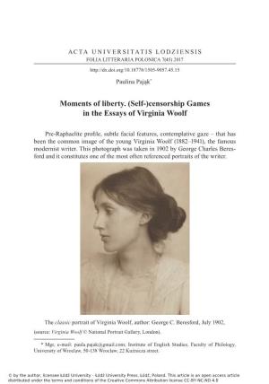 Censorship Games in the Essays of Virginia Woolf