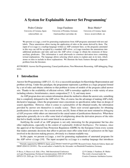 A System for Explainable Answer Set Programming∗