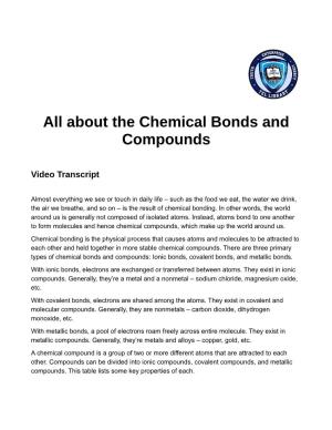 All About the Chemical Bonds and Compounds
