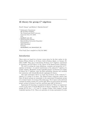 K-Theory for Group C -Algebras