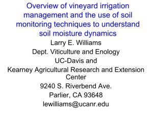 Irrigation Management and Vineyard Sustainability