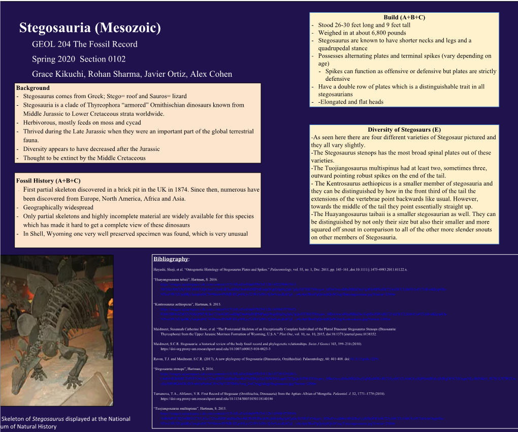 GEOL 204 the Fossil Record Spring 2020 Section 0102 Grace Kikuchi