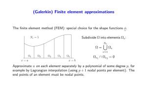 (Galerkin) Finite Element Approximations