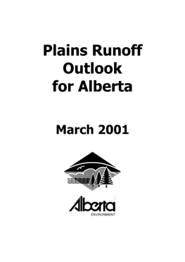 Plains Runoff Outlook for Alberta