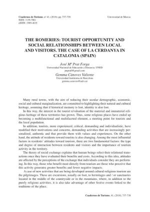 The Romeries: Tourist Opportunity and Social Relationships Between Local and Visitors