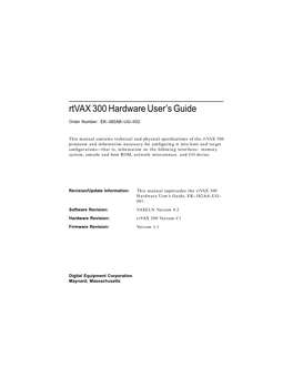 Rtvax 300 Hardware User's Guide