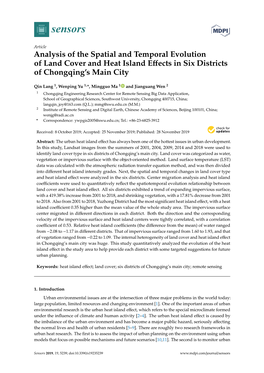Analysis of the Spatial and Temporal Evolution of Land Cover and Heat Island Eﬀects in Six Districts of Chongqing’S Main City