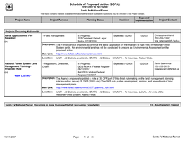 Schedule of Proposed Action (SOPA) 10/01/2007 to 12/31/2007 Santa Fe National Forest This Report Contains the Best Available Information at the Time of Publication