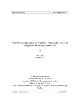 Place and Memory in Indigenous Resistance, 1969-1971