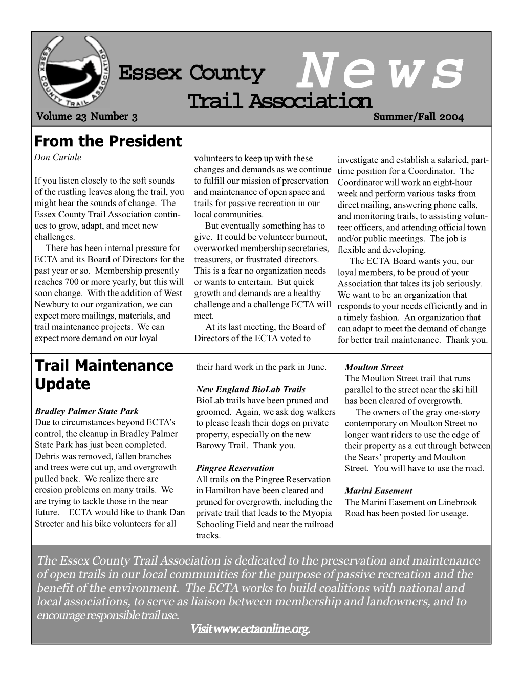 ECTA Newsletter Summer 2004