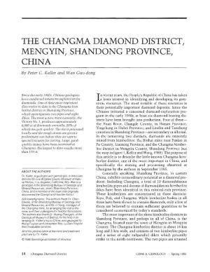 THE CHANGMA DIAMOND DISTRICT, MENGYIN, SHANDONG PROVINCE, CHINA ------By Peter C