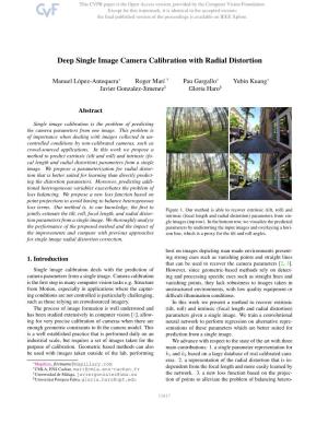 Deep Single Image Camera Calibration with Radial Distortion