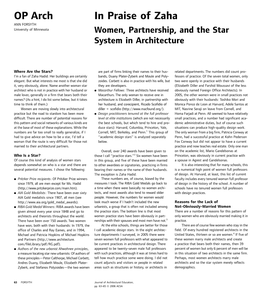 Women, Partnership, and the Star System in Architecture
