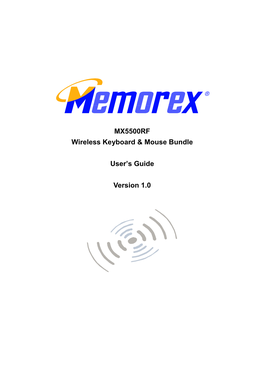 MX5500RF Wireless Keyboard & Mouse Bundle User's Guide