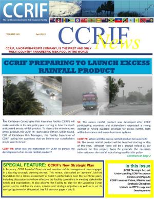 Ccrif Preparing to Launch Excess Rainfall Product