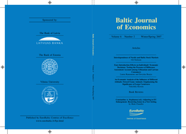 Baltic Journal of Economics