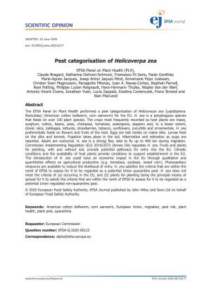Pest Categorisation of Helicoverpa Zea