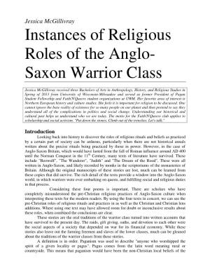 Instances of Religious Roles of the Anglo-Saxon Warrior Class - 2 Persons Or Group