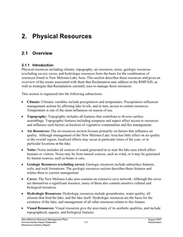 2. Physical Resources
