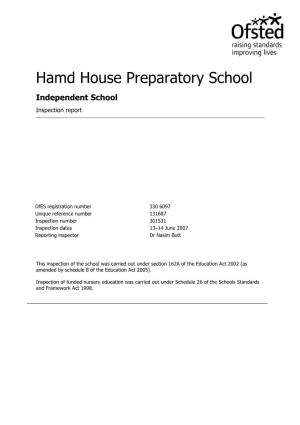 Hamd House Preparatory School Independent School Inspection Report