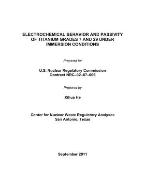 Electrochemical Behavior and Passivity of Titanium Grades 7 and 29 Under Immersion Conditions