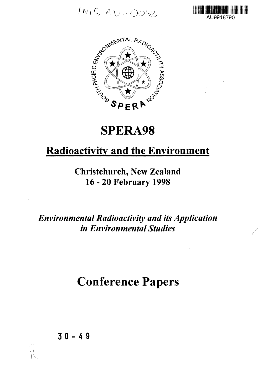 (SPERA). Environmental Radioactivity And